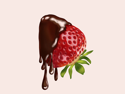 Chocolate-covered strawberries chokolade illustration procreate strawberries