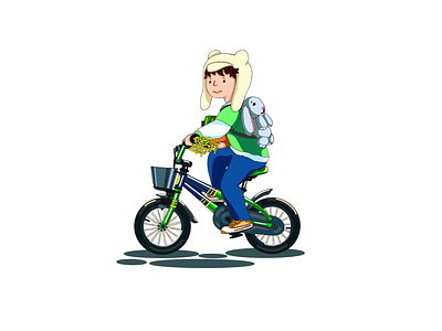 Bike ride bike bike boy bike ride childhood illustration procreate travel