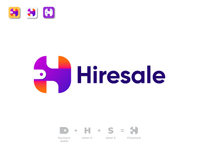 HS Logo Mark | HS modern logo | Payment wallet logo