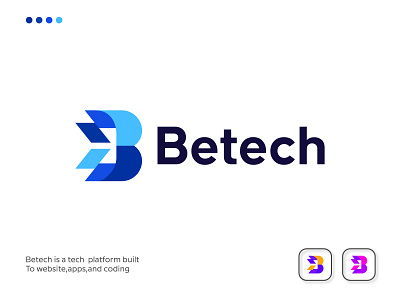 B modern letter logo design | B logo concept | Betech logo