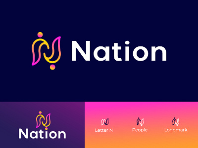 N people logo design | N modern logo  | human logo design