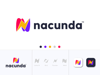 N + Thunder + bird | N modern logo design | Bird Letter Logo