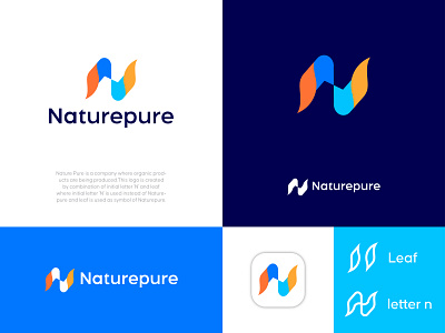 Letter N + Leaf Combination Mark logo app icon branding business company logo combination mark company logo eco logo green logo leaf logo letter mark logos logo design minimalist logo modern logo n letter n logo n modern logo natural nature illustration nature logo software