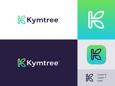 K + T logo | Modern Logo design | Lettermark app icon software branding business company logo digital agency ecommerce k letterlogo k logo leaf lettermark logo logo design logomark marketing logo modern logo startup logo symbol t logo tech technology technology logo