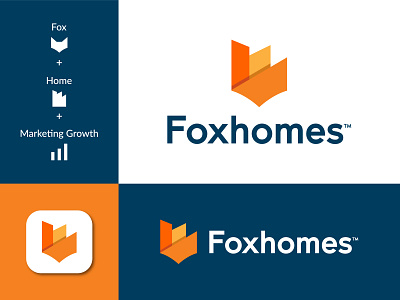 Modern Home Logo, Growth Logo, Fox house logo branding digital marketing agency ecommerce fintech tech technology flat minimal logo fox building fox logo growth home services home logo house logo logo logodesign modern home logo modern logo real estate logo software app icon startup visual identity design