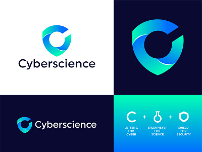 Cyberscience Logo Concept | Combination Mark Logo | Shield logo