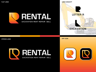 Excavation logo | R modern logo | Industrial  Reseller