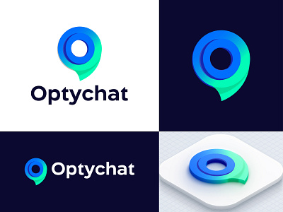 Optychat Logo Concept 3d logo abstract app icon brand identity branding chat logo creative logo ecommerce flat minimal gradient logo letter logo logo logo design message modern logo o logo startup symbol tech technology vector