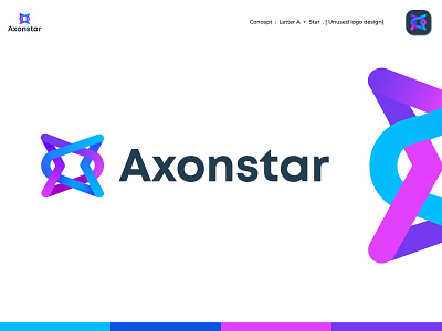 Axonstar Logo Concept abstract app icon brand identity branding communication connection creative logo design ecommerce gradient logo letter a link logo logodesign logos loop modern logo star symbol vector