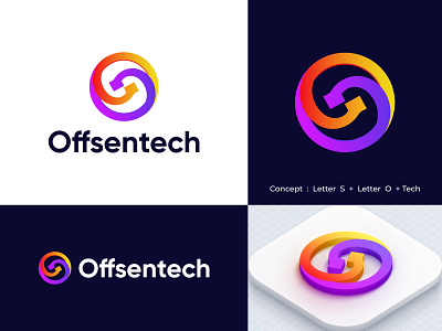 Offsentech Logo Concept O + S + Tech technology logo abstract brand identity branding design ecommerce gradient icon letter letter o logo logo designer logodesign logos mark modern logo s modern logo startup symbol technology vector