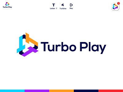 Turbo Play Logo Concept | T letter logo | Media play Logo Design