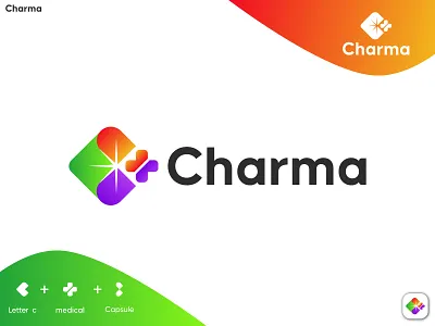 Charma Logo Concept brand identity branding capsule clinic ecommerce gradient healthcare hospital letter mark monogram logo logo design logodesign logodesigner logos medical medicine modern logo pharmaceutical pharmacy unique logo