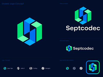 Septcodec Logo Design blockchain brand identity branding code coding crypto developer fintech identity it letter mark monogram letter s logo programming saas software software development tech technology logo web development company logo