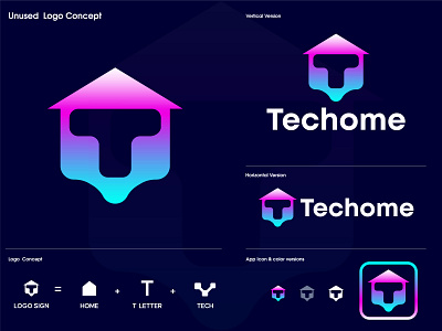 Techome logo concept | T negative space | technology logo