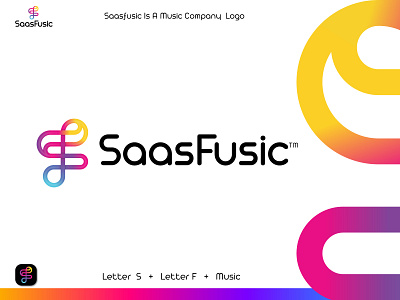 SaasFusic Logo Design audio logo audio players band logo brand identity branding dj logo ecommerce gradient logo letter mark monogram logo logo design logodesign minimalist logo modern logo music music app play player sound logo unique logo