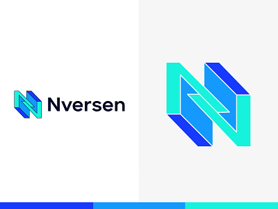 Nversen logo design blockchain brand identity branding business logo coin creative logo crypto cryptocurrency currency ecommerce geometric isometric logo logodesign logodesigner logos nft logo nfts professional logo unique logo