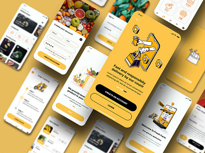 Grocery IOS App Design app design branding ecommerce graphic design grocery app login page online app prototype responsive shopping app ui user interface user journey map wireframe