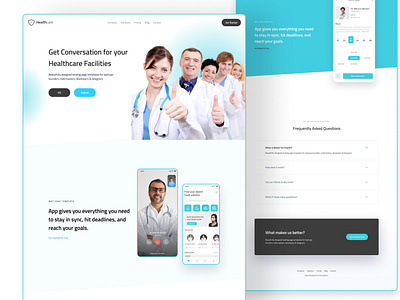 Healthcare App Landing Page Design