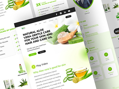 Aloe Vera product Landing Page Design aloe vera product beauty product responsive landing page skincare landing page website redesign