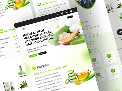 Aloe Vera product Landing Page Design aloe vera product beauty product responsive landing page skincare landing page website redesign
