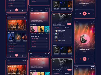 Music Mobile App UI app design music app music artist music player spotify ui