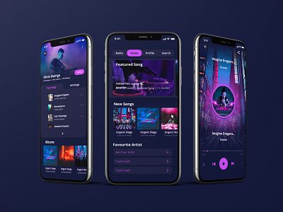 Music Player Player Mobile App UI accessibility color contrast music app music player online music ui