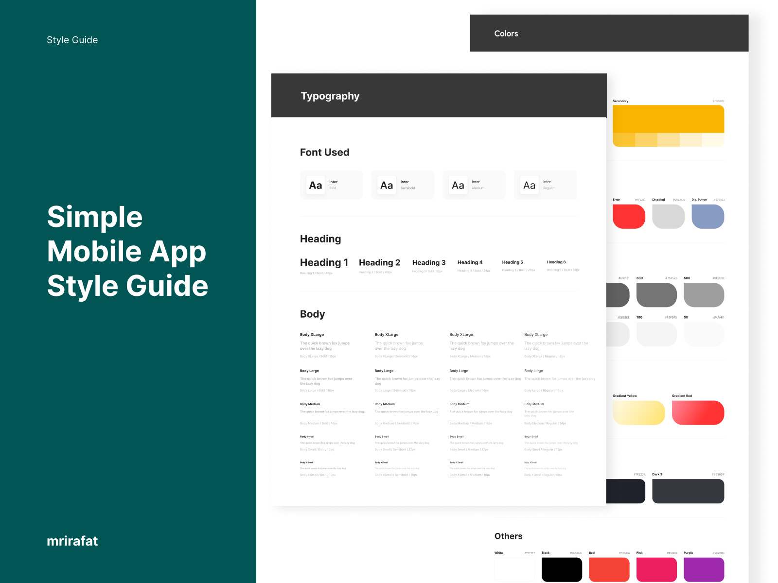 Free Mobile App Style Guide by Md Rafatul Islam on Dribbble