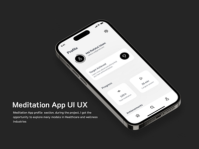 Meditation mobile app UI UX Design | Profile Section