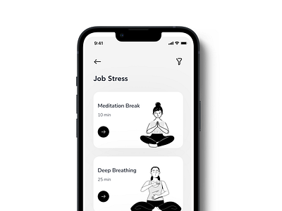Meditation Mobile app dashboard UI  Design
