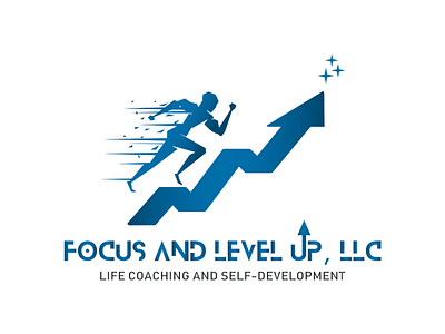 FOCUS AND LEVEL UP, LLC (Flat View) branding design illustration logo vector