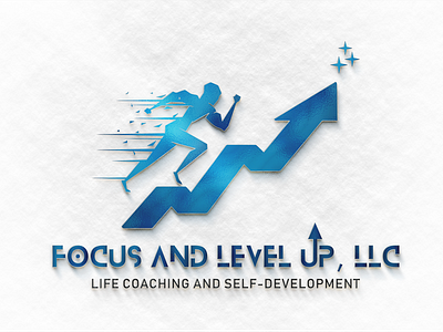 FOCUS AND LEVEL UP, LLC 3D View branding design illustration logo vector