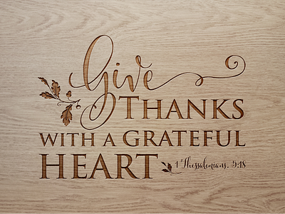 GIVE THANKS WITH A GRATEFUL HEART (3D View) branding design illustration logo vector