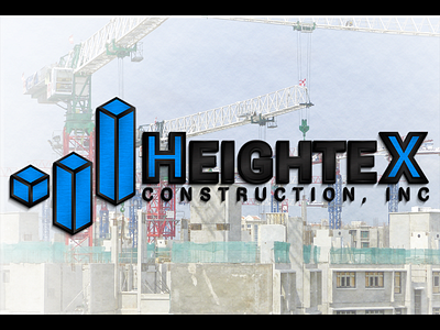 HEIGHTEX CONSTRUCTION, INC (3D View) branding design illustration logo vector