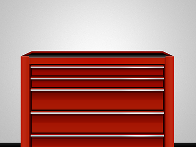Red Tool Chest illustration photoshop tool chest toolbox