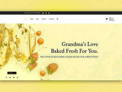 Bakery Landing Page Design | Bakery UI Design bakery bakery landing page bakery ui bakery website black bread clean color creative custom landing page custom website fruit love ui design website yellow