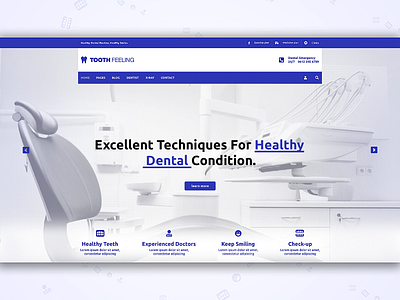 Dental Landing Page | Dentist UI Design blue clean custom landing page dental dental care dental clinic dental website design dentist dentistry graphic design modern ui design ui designer web design website white