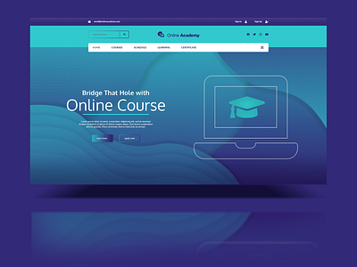 Online Academy Website Design | Online Study UI clean color custom landing page custom website graphic design landing page modern online academy online course ui design web design website