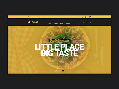 Pizza Shop UI Design clean color custom landing page custom website customwebsite fastfood graphic design landing page modern pizza pizza box pizza menu pizzaapp pizzahomepage pizzawebsite ui design web design website yellow yellows