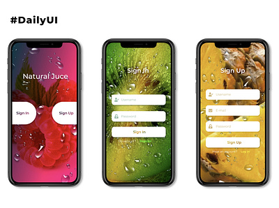 3 design fruit register form sign in sign up ui web website
