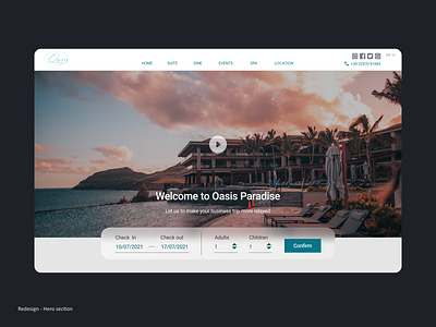 Redesign design figma herosection hotel website redesign uides