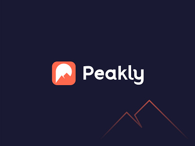 Peakly - Logo app design flat graphic design hill illustrator logodesign minimal modern modern logo mountain peak vector