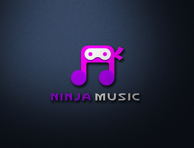 Logo - Ninja music app branding design flat graphic design illustration music logo ninja logo vector