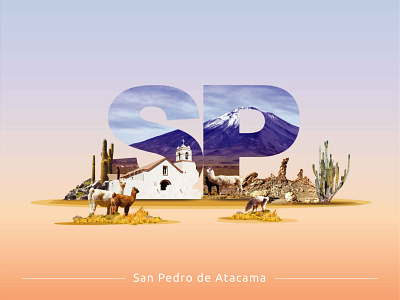 Postcards from CHILE - San Pedro chilean desert design digital illustration illustration postcard design vector