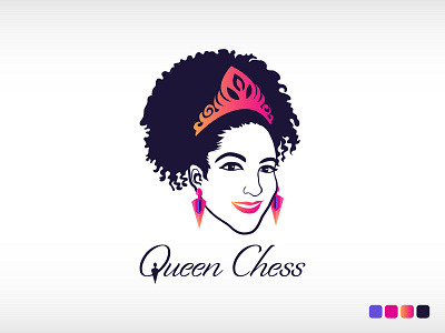 Queen Chess - Logo branding design digital illustration graphic design identity illustration logo vector