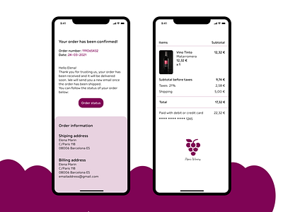 Challenge #017 - Email receipt daily ui daily ui 017 dailyui dailyui 017 dailyuichallenge ui uidaily uidailychallenge ux wine