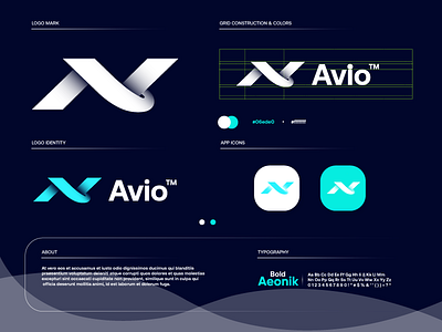 Avio av design gradient logo logo design logodesign modern startup technology