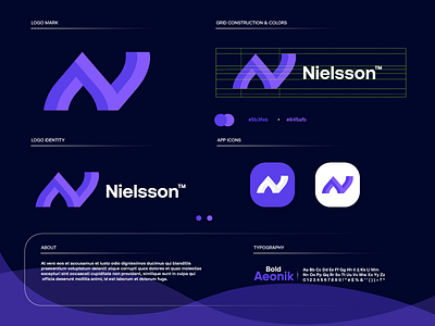 N logo concept design gradient logo logo design logodesign modern purple startup technology