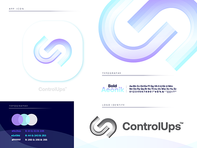 ControlUps design gradient logo logo design logodesign purple technology