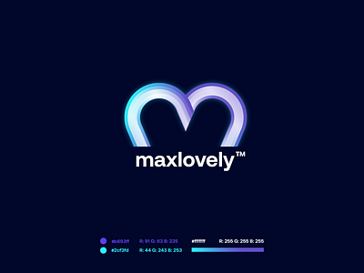 maxlovely design gradient letter logo logo design logodesign modern purple startup technology