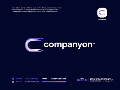 companyon blue gradient letter logo logo design logodesign modern purple startup technology